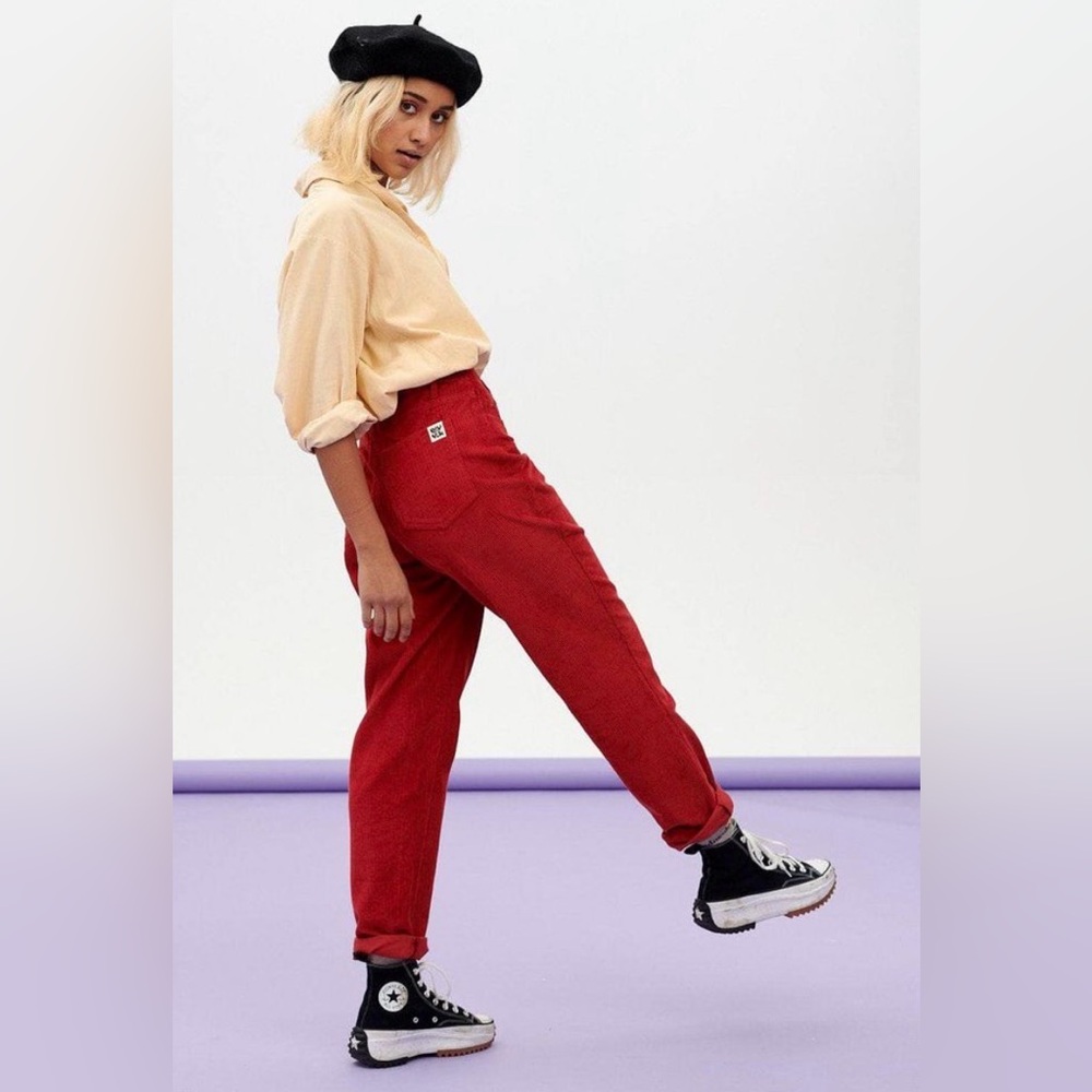 Lucy & Yak Dallas Organic Cotton Red Corduroy Pants